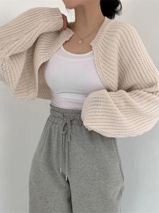 Korean Knit Cropped Cardigan