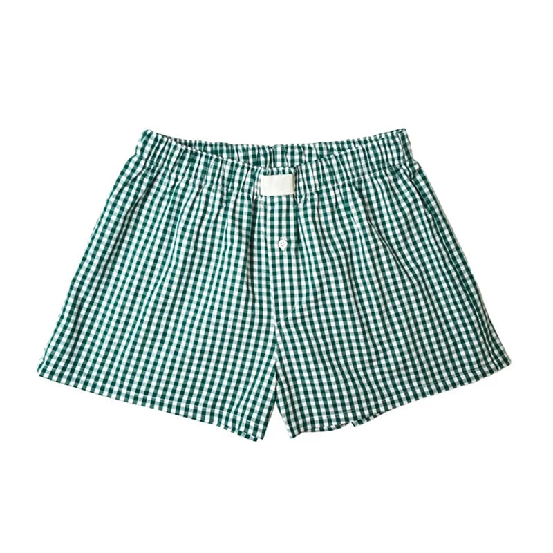 Y2K Plaid Flannel Lounge Shorts